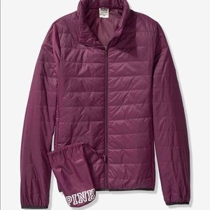 PiNk VS packable puffer jacket NWT L